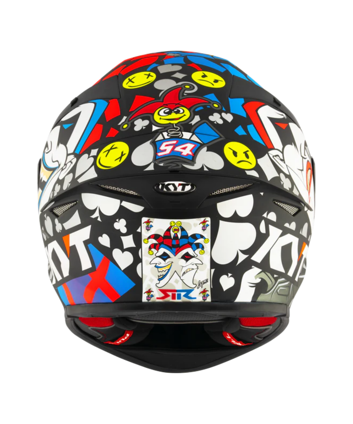 KYT TT-Revo Riccardo Rossi 2022 Replica Helmet - Matt Black Red Blue - KYT Helmets