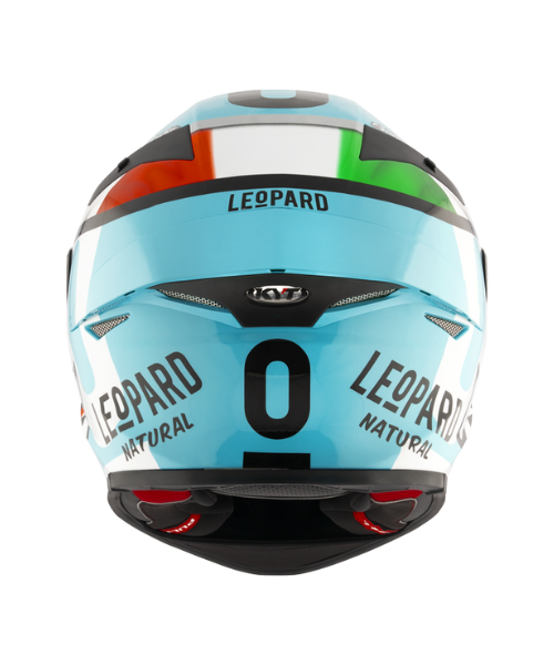 KYT TT-Revo Leopard Racing Replica Tricolore Helmet - Blue Red Green