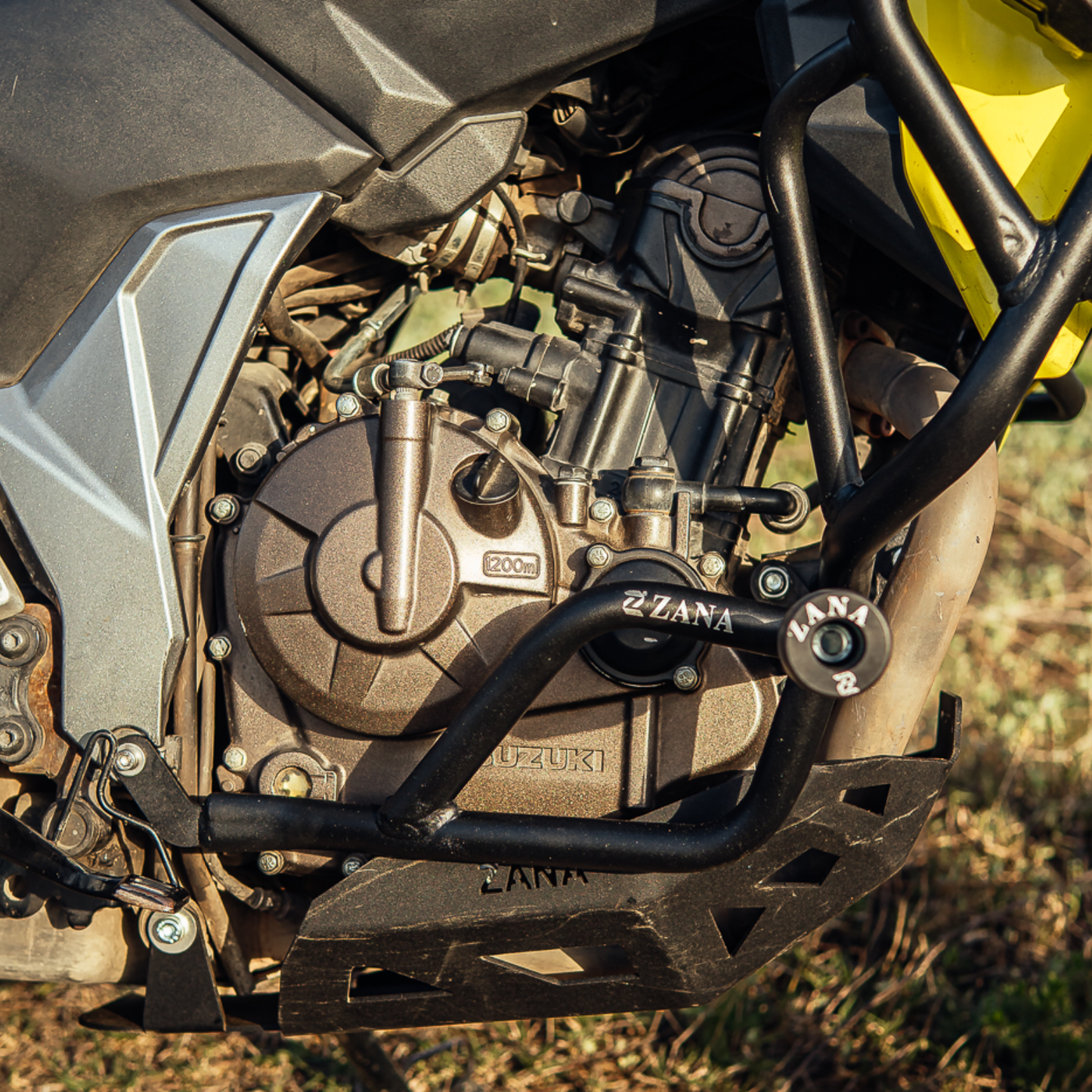Zana Upper & Lower Crash Guard with Slider Combo for V Strom SX 250 - Black - ZI-8756 / ZI-8758