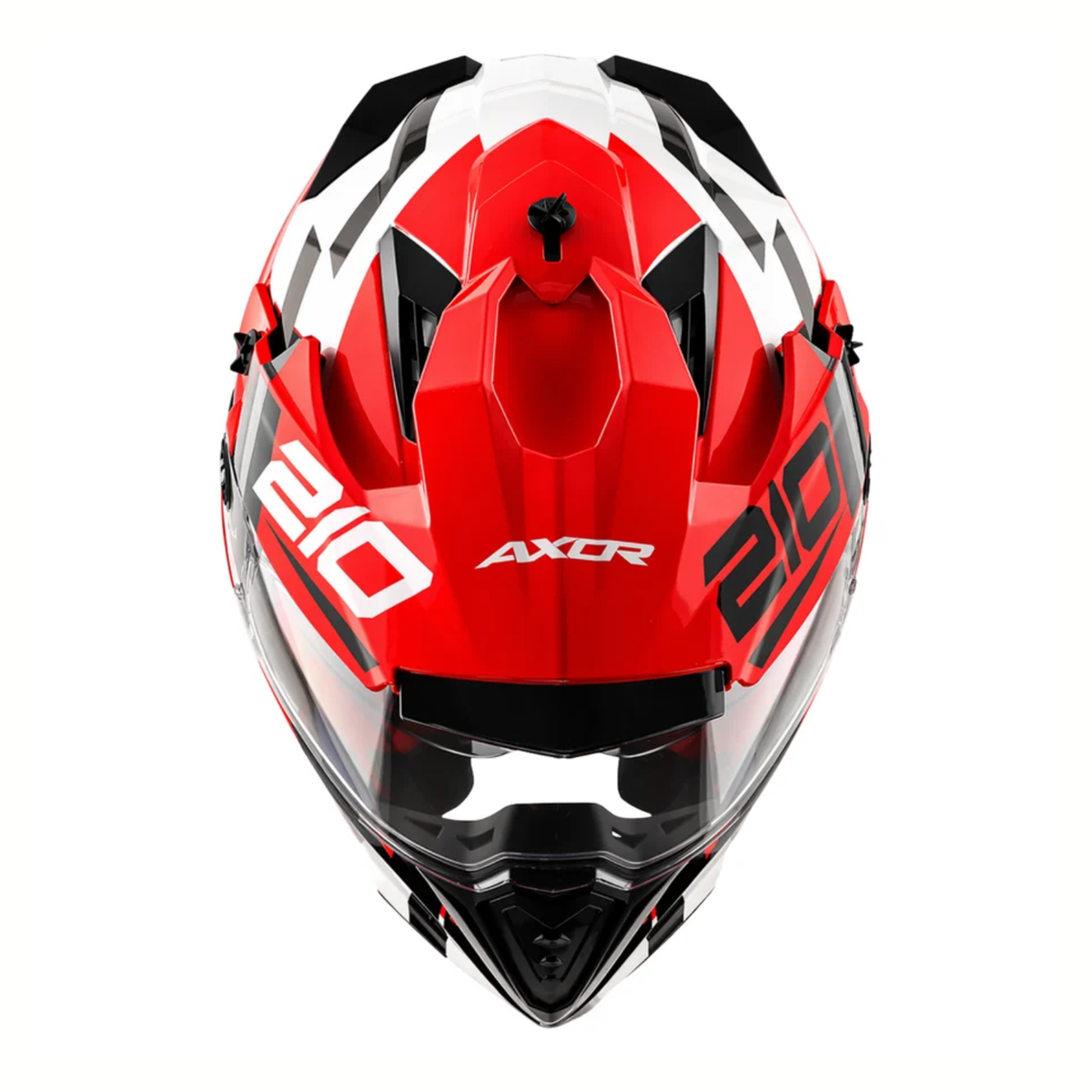 Axor X-Cross Dual Visor Speedometer Helmet - White Red