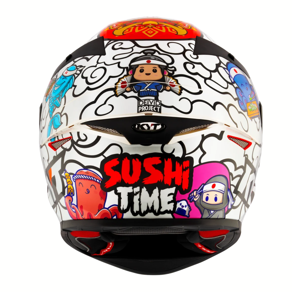 KYT TT-Revo Sushi Time Helmet - Gloss Red