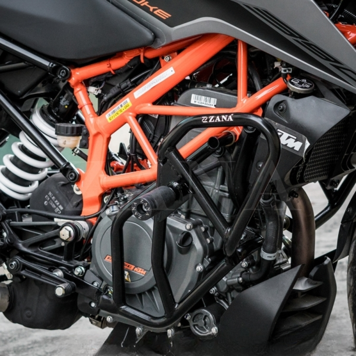 Zana KTM Duke 250 / 390 BS4/BS6 (2019-2022) / KTM 250 / 390 (2017-2018) Crash Guard Texture - Matt Black - ZI-5034