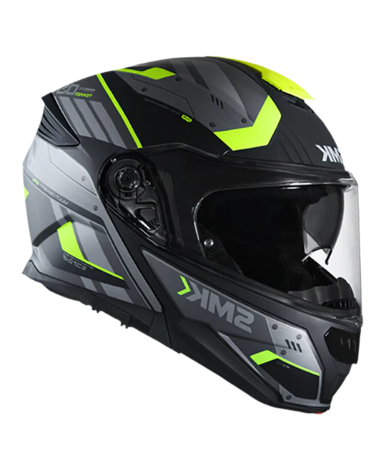 SMK Gullwing Tekker GL264 Black Grey Yellow Gloss Helmet