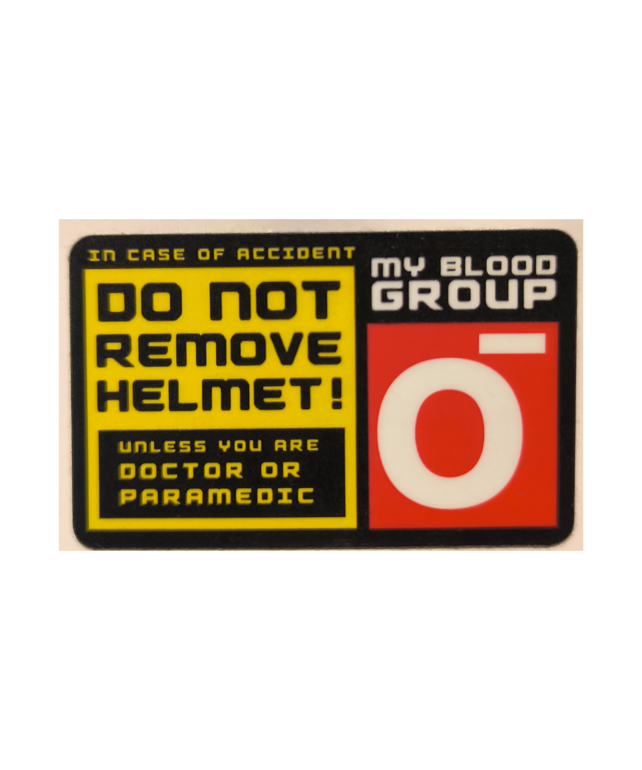 O- Blood Group Sticker