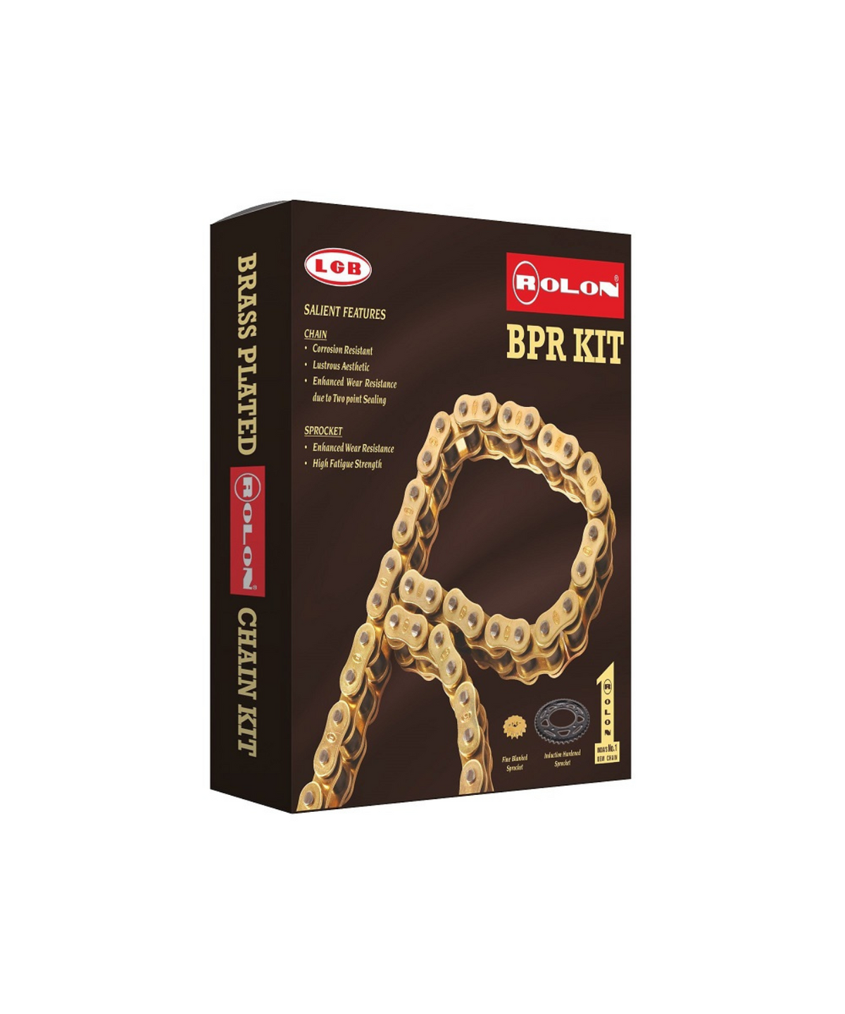 Rolon Royal Enfield Meteor 350CC / Classic 350 (2021) Brass Chain and Sprocket Kit - KIT HPORC389 - Rolon