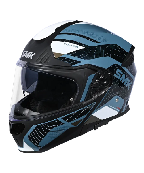 SMK Gullwing Navigator MA551 Helmet - Matt Black Blue White