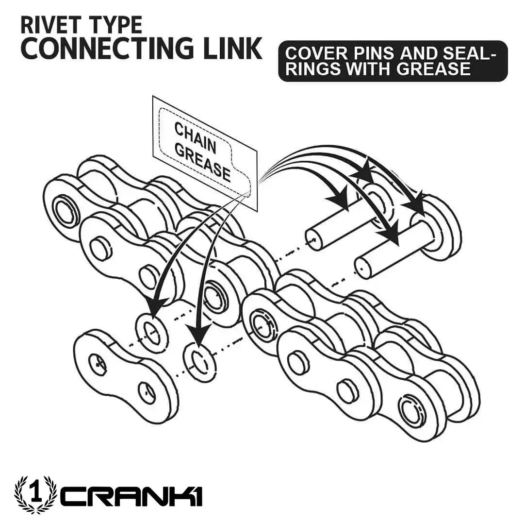 Crank1 Master Link For X Ring 520 ZVM-X Rivet - Gold