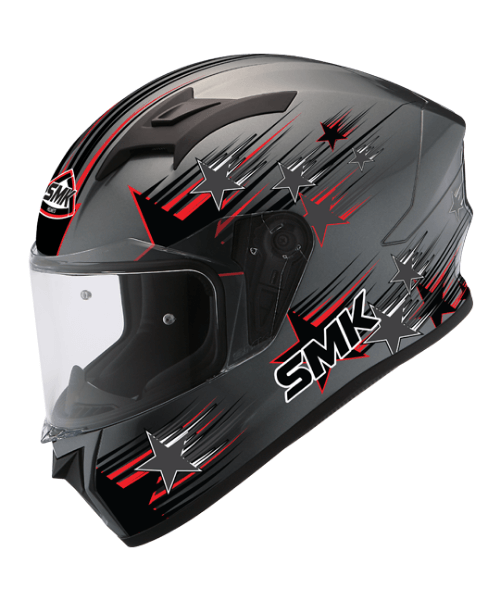 SMK Stellar Rain Star MADA623 Grey Orange Helmet