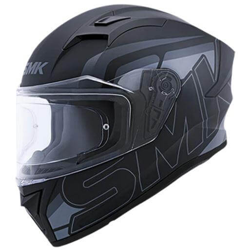 SMK Stellar Stage GL262 Gloss Black Grey Helmet