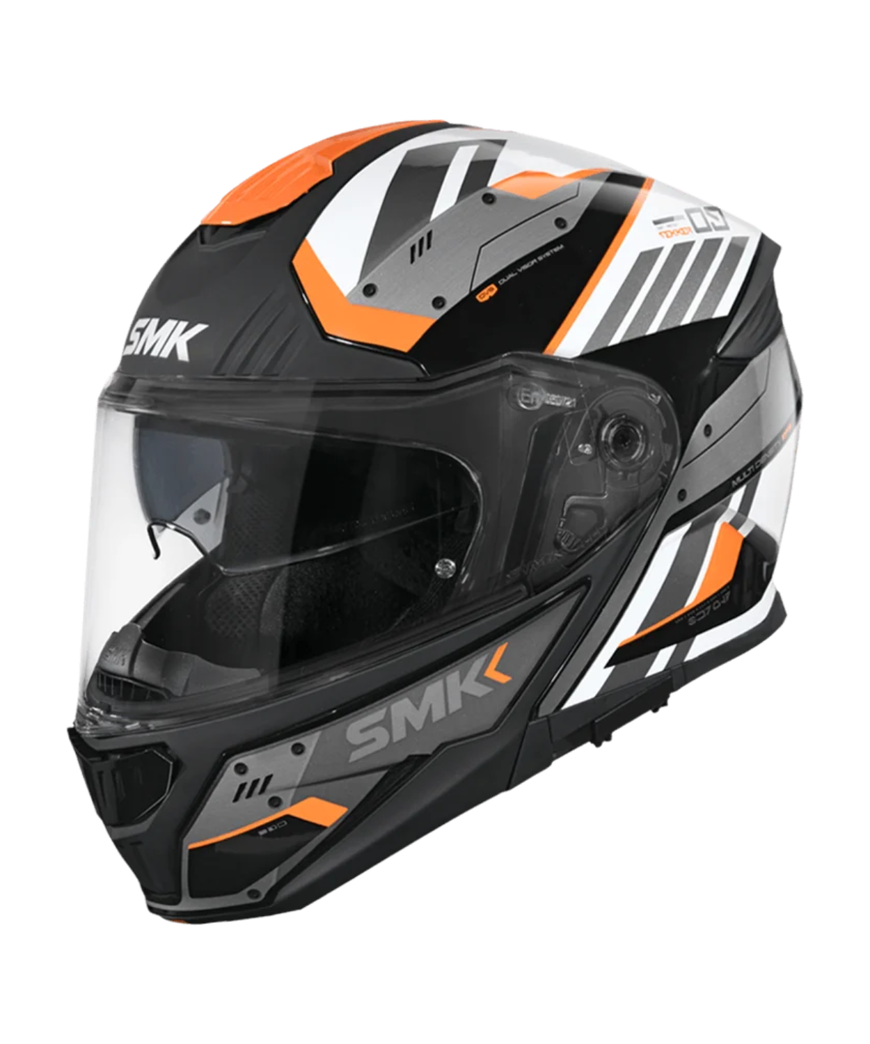 SMK Gullwing Tekker GL217 Gloss Black White Orange Helmet