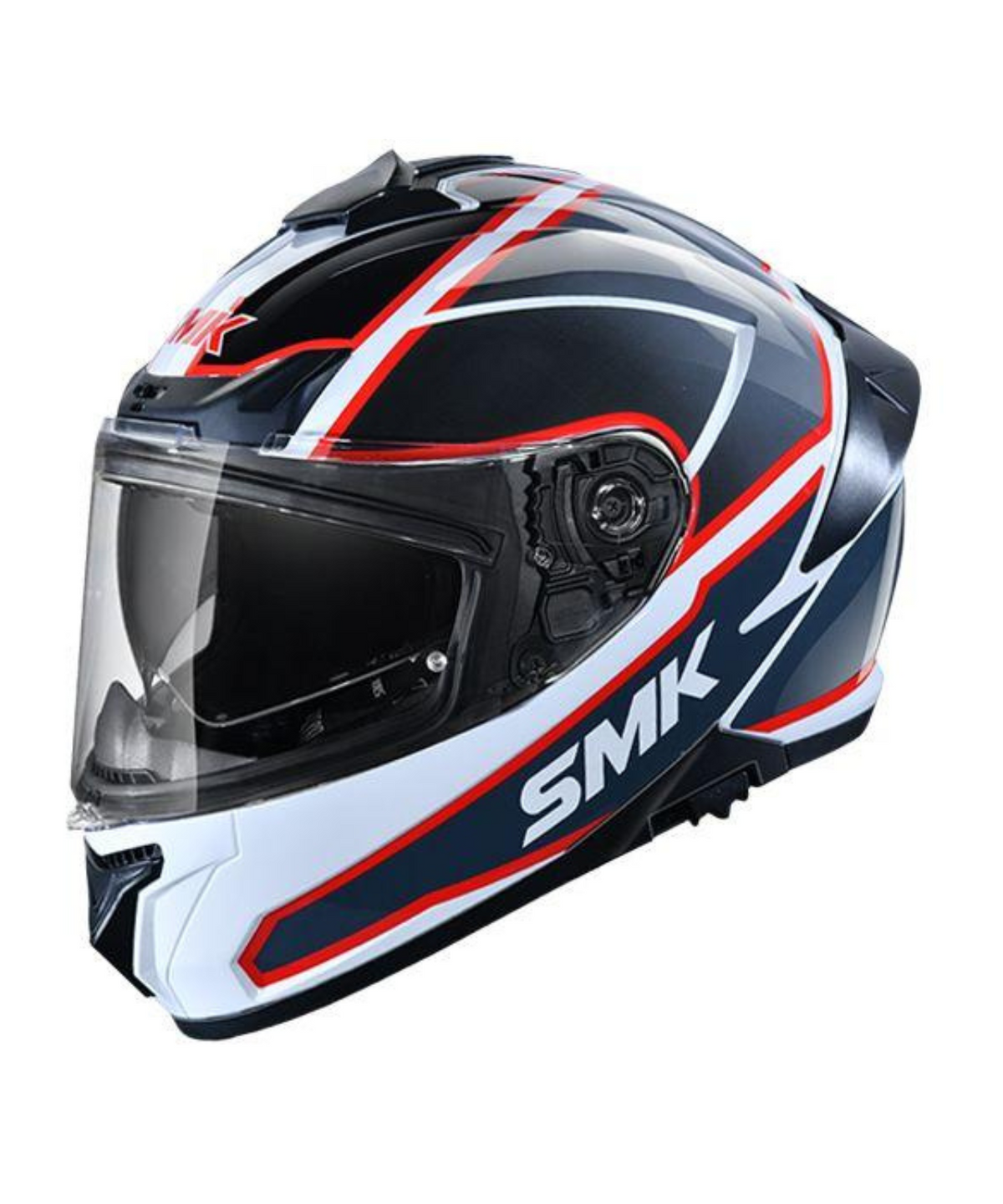SMK Typhoon Aegis GRPS MA123 Full Face Helmet - Matt Black White - SMK
