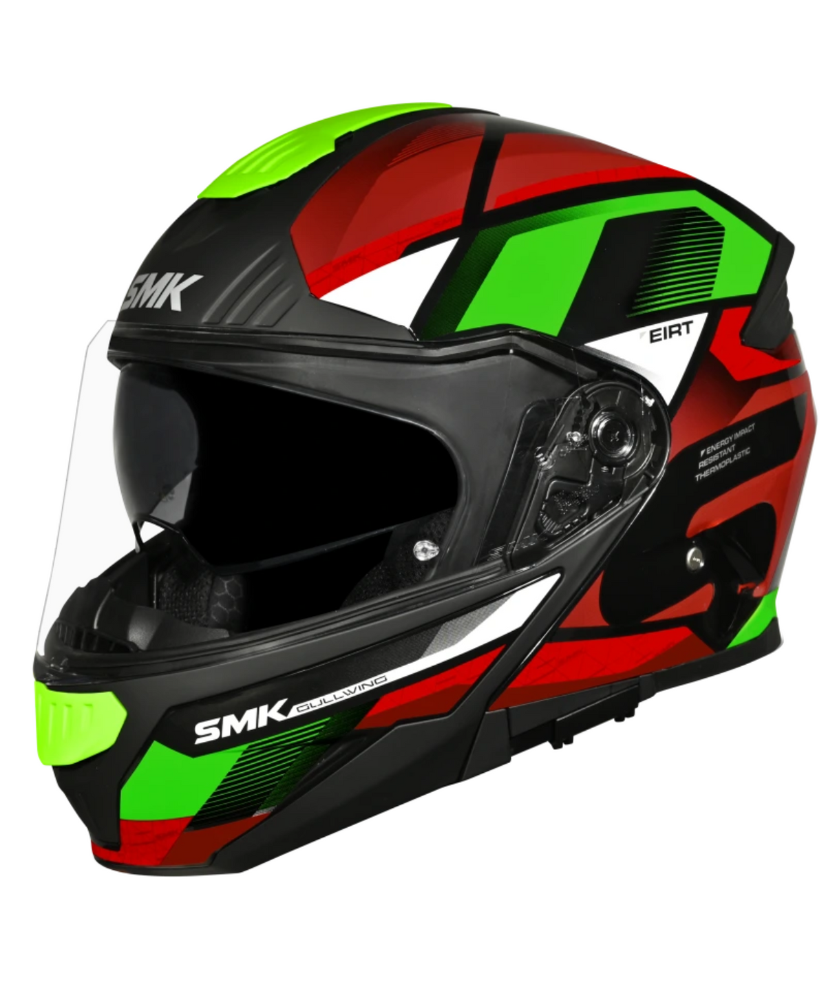 SMK Gullwing V2 Venture Graphic GL238 Flip-up Helmet - Gloss Black Red Green - SMK