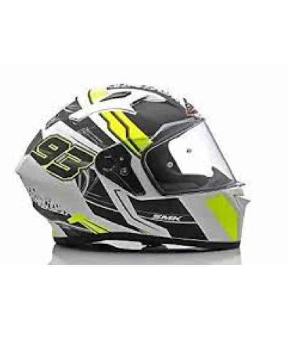 SMK Stellar 93 Swank MA124 White Black Yellow Helmet - SMK