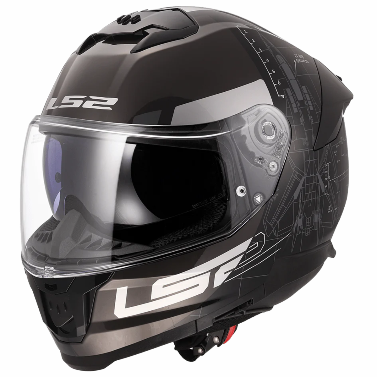 LS2 FF320 Stream ll Air Force 7C Helmet - Matt Black - LS2