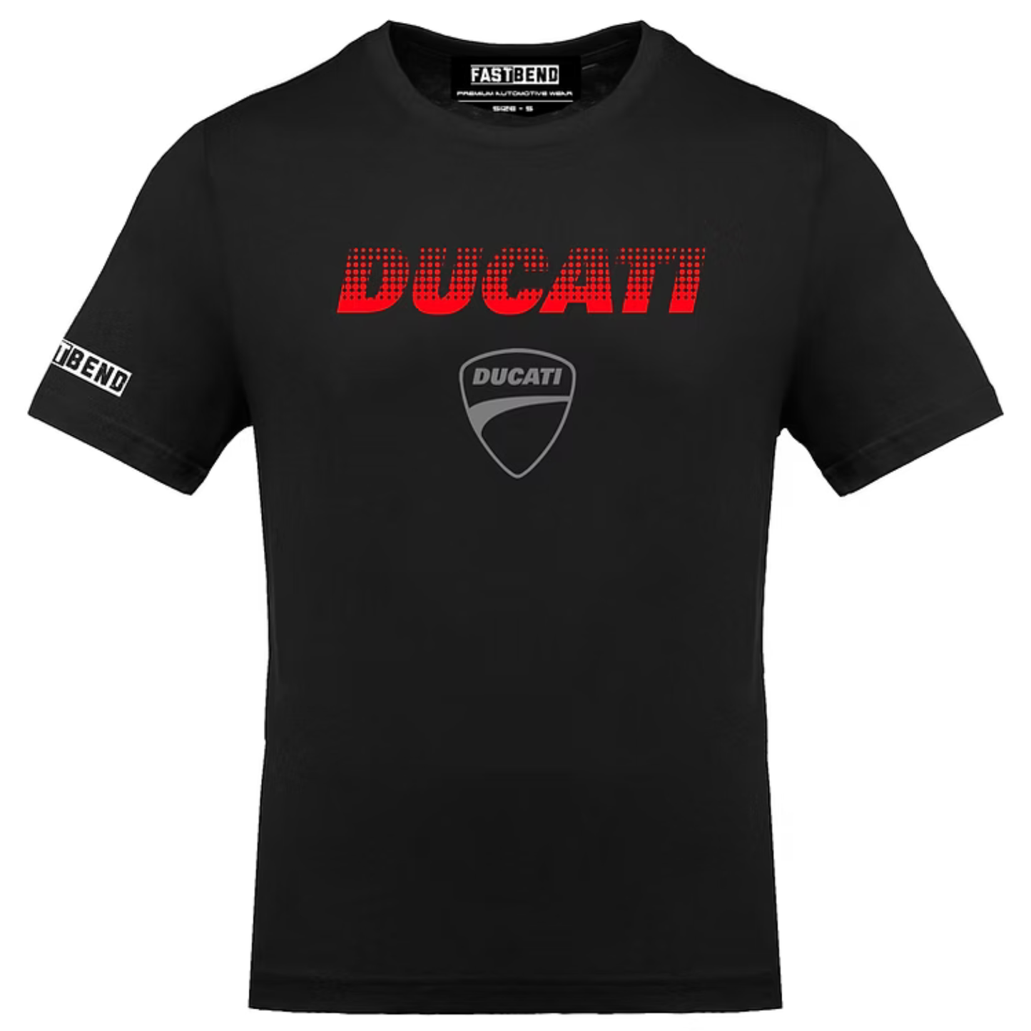 Fast Bend Ducati Halftone Tshirt - TF 053 - Black