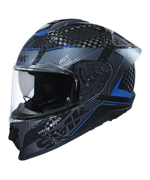 SMK Titan Carbon Nero GL256 Carbon Blue Helmet