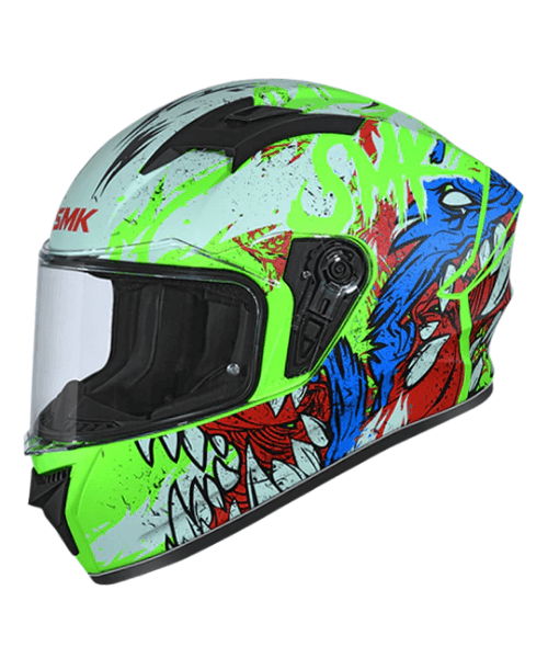 SMK Stellar Werewolf MA813 Green Blue Helmet