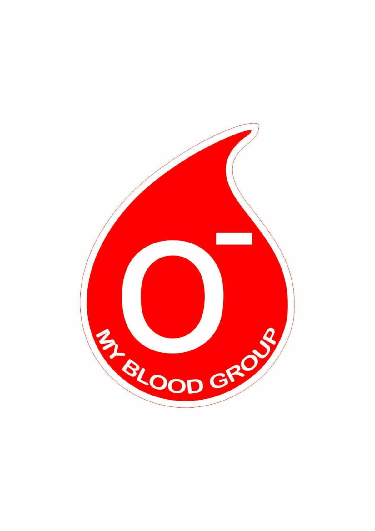 O- Blood Group Sticker
