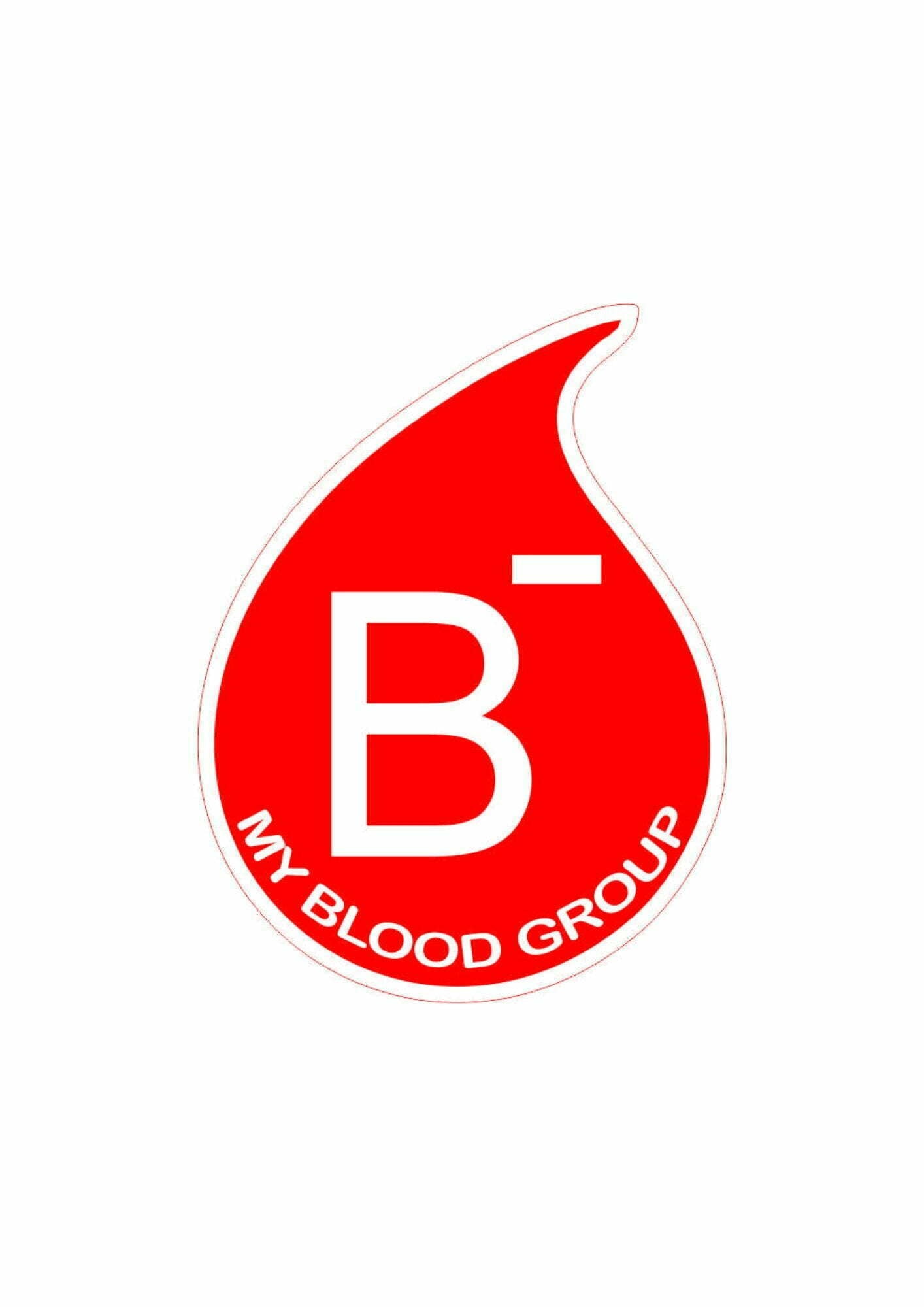 B- Blood Group Sticker