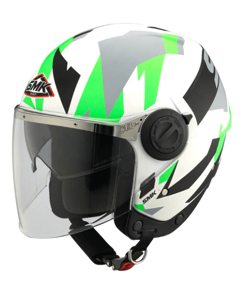SMK Swing Ace MA168 White Green Helmet