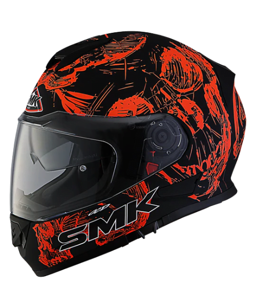 SMK Twister Skull GL270 Gloss Black Red Helmet