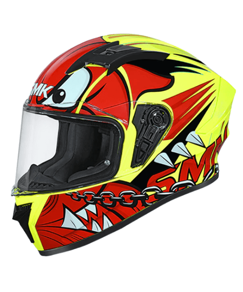 SMK Stellar Monster MA431 Matt Yellow Red Helmet