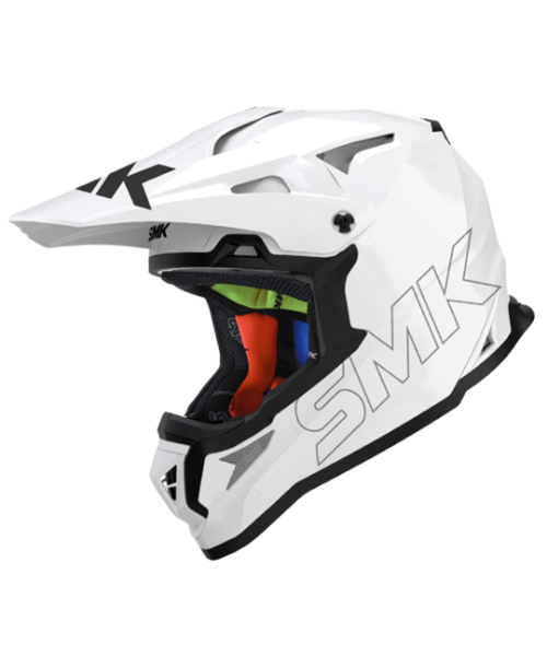 SMK Allterra Fulmine Motorcycle Off Road Helmet White GL 120