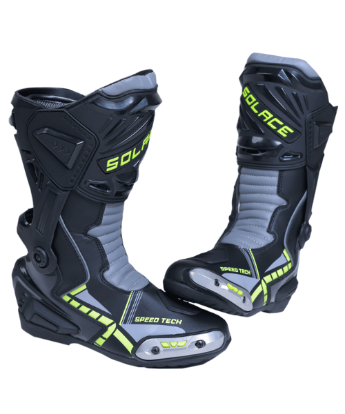 Solace Speed Tech V2 Riding Boots - Black & Neon
