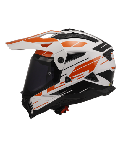 LS2 MX436 Pioneer II Dual Sport Helmet ECE 22.06 - Namib White Orange