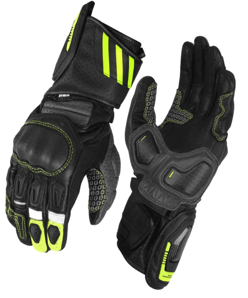 Rynox Storm Evo 3 Riding Gloves - Hi-Viz Green Black