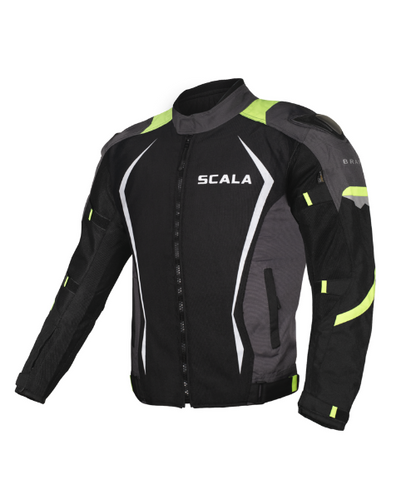 Scala Brave Riding Jacket - Black Grey Neon