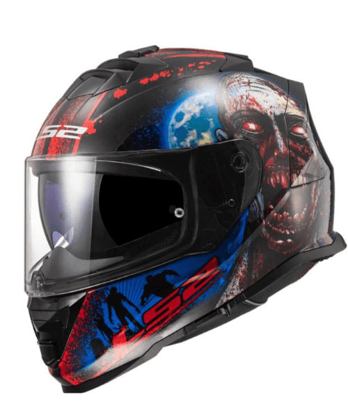 LS2 FF800 Storm Heart Brain Helmet - Gloss Black Glow in the Dark Helmet