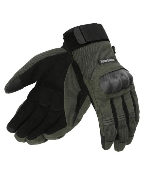 Royal Enfield Strident Riding Gloves - Black & Olive