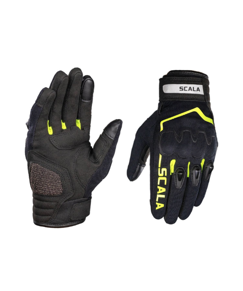 Scala Atlas Riding Gloves - Black Hi Viz