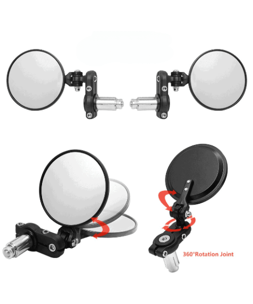 Moto Arch Universal Round Foldable Bar End Side Mirror