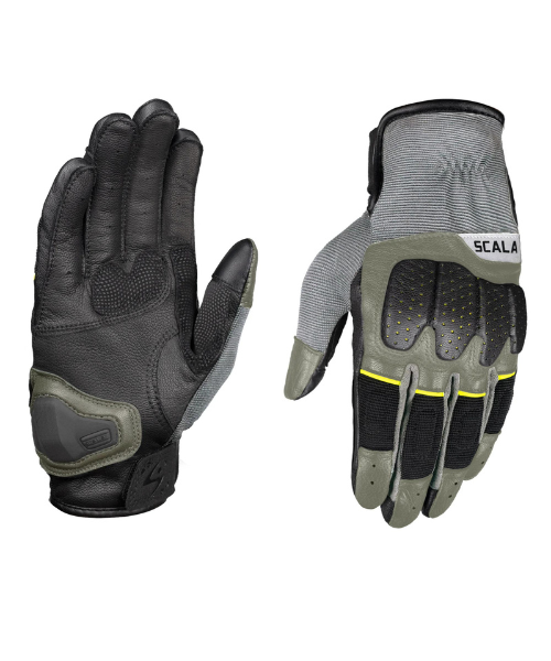 Scala Speed 2 Riding Gloves - Grey Green Hi Viz