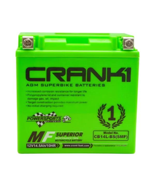 Crank1 Battery For Harley Davidson 1200 Custom (2010-2023) - CB14L-BS