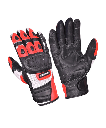 Tarmac Swift Motorcycle Riding Gloves - Black White Red