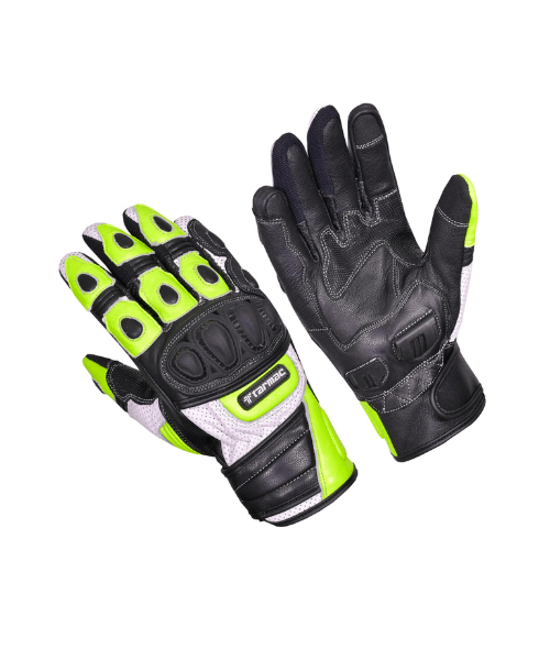 Tarmac Swift Motorcycle Riding Gloves - Black White Fluorescent