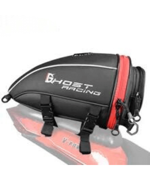 Ghost Racing Carbon Fiber Motorcycle Tank Bag Rear Seat Bag - Red
