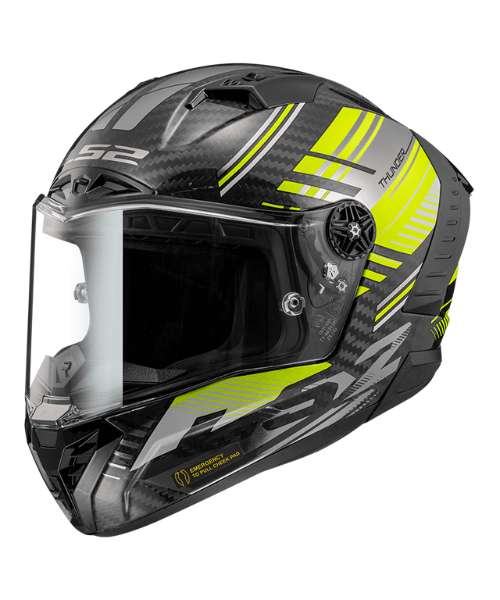 LS2 FF805 Thunder C Volt Hi-Viz Helmet - Gloss Black Yellow