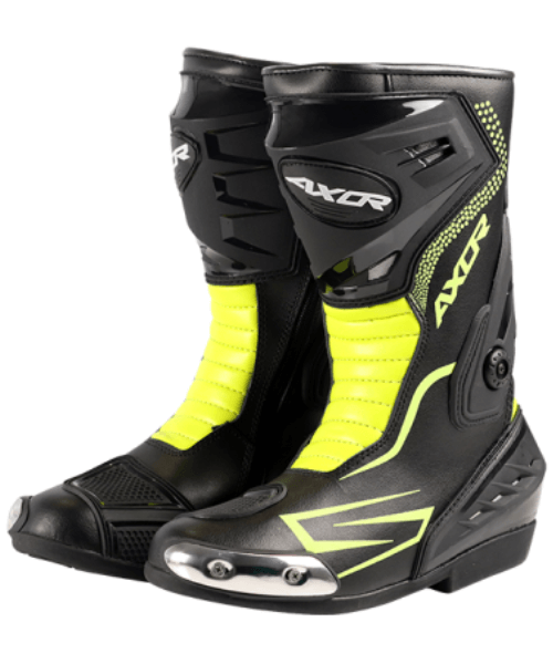 Axor Splitstream Motorcycle Riding Boots - Black Neon Green