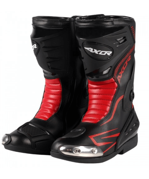 Axor Splitstream Motorcycle Riding Boots - Black Red