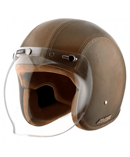 Axor Retro Jet Leather Forest Helmet - Green