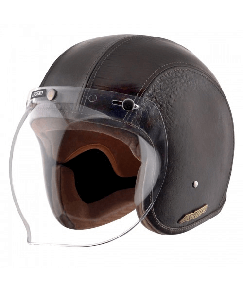 Axor Retro Jet Leather Legend Helmet - Coco Dark