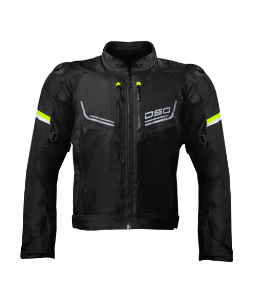 DSG Aire Riding Jacket - Black Yellow Fluo
