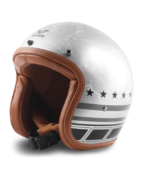 Vardenchi Stars and Stripes Half Face Helmet - Silver
