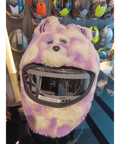 Moto Arch Bunny Cover for Motorcycle Helmet - Purple White