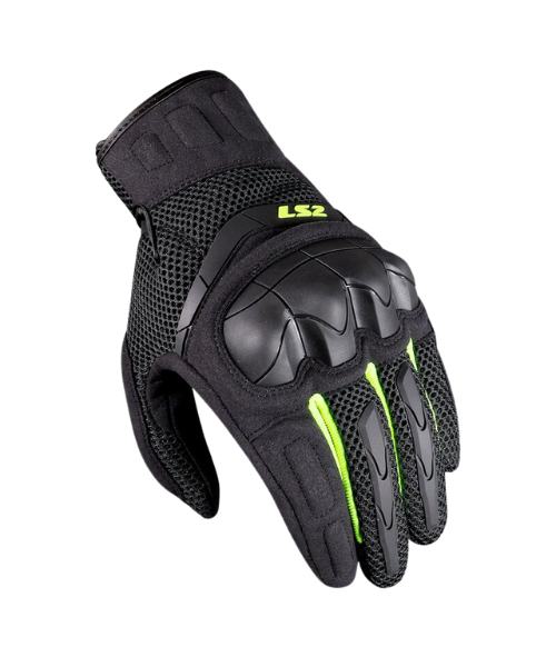 LS2 Kubra Riding Gloves - Anthracite Hi Viz Yellow