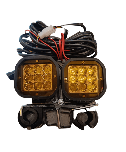 HJG Square 9 LED Fog Light with Wiring Harness and Mounts - Pair (120W)